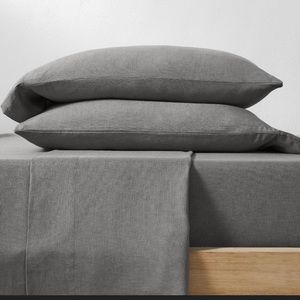 Casaluna linen blend sheet set Metal Gray Queen 4 pc deep pocket breathable NWT